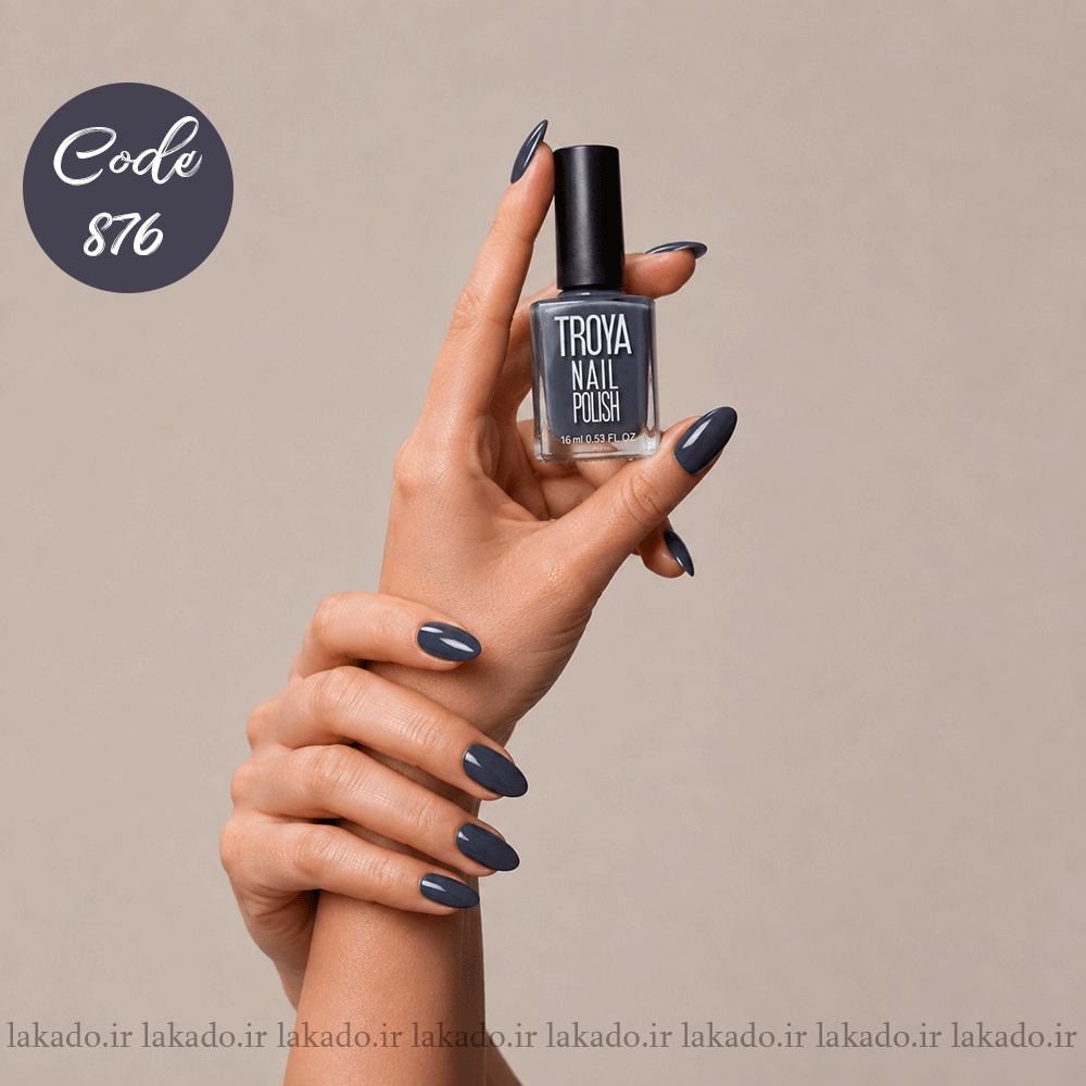رنگ آبی نفتی لاک ناخن ترویا کد 876