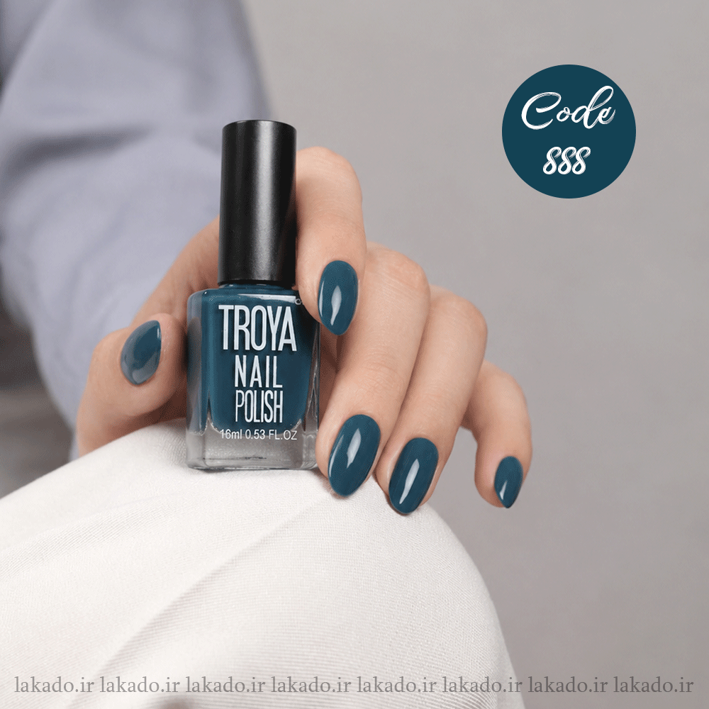 لاک ناخن آبی اقیانوسی Troya کد 888